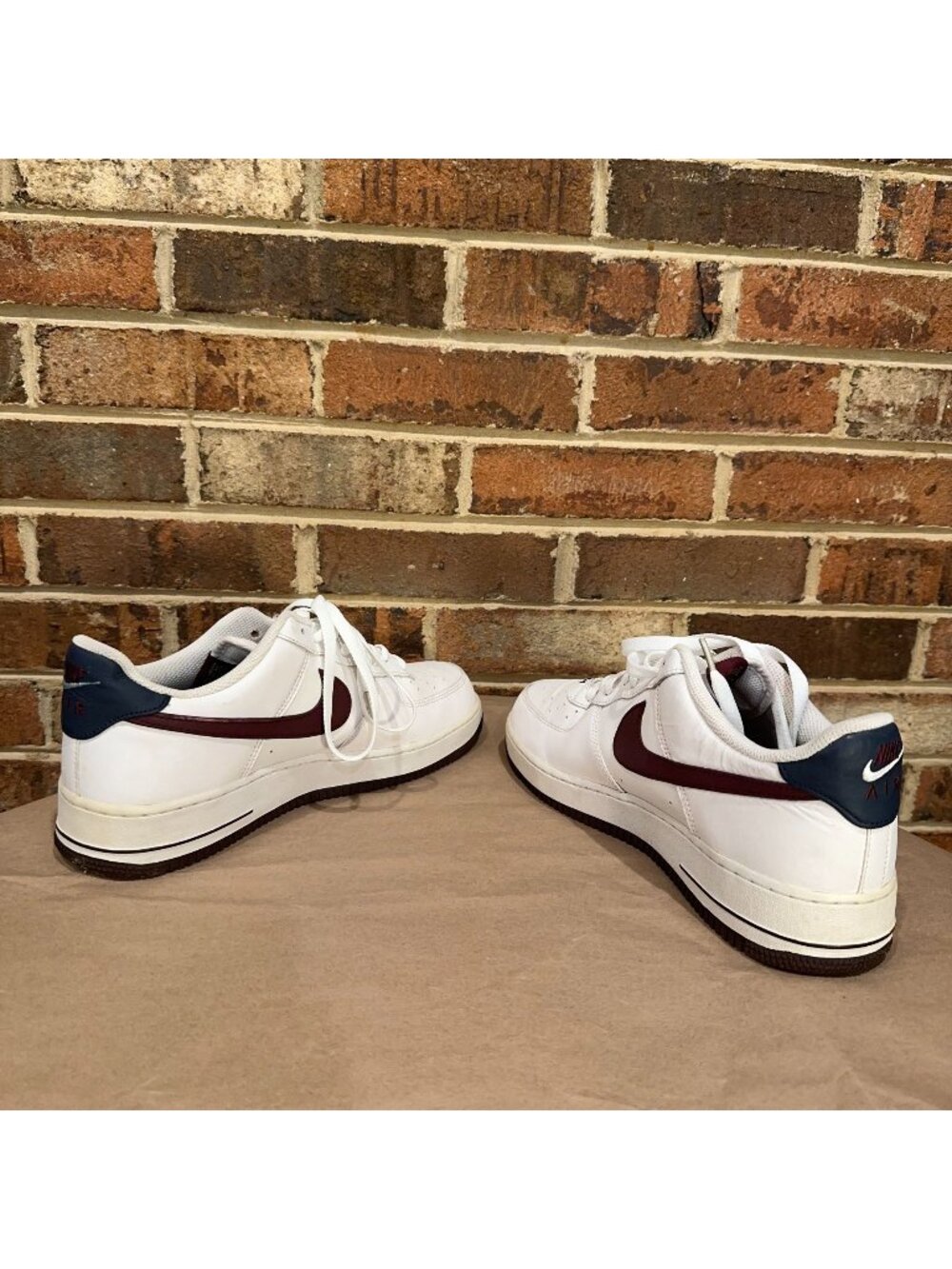 Nike Air Force 1 Low 07 LV8 White Night Maroon Sneakers Men Size 12 CJ8731-100